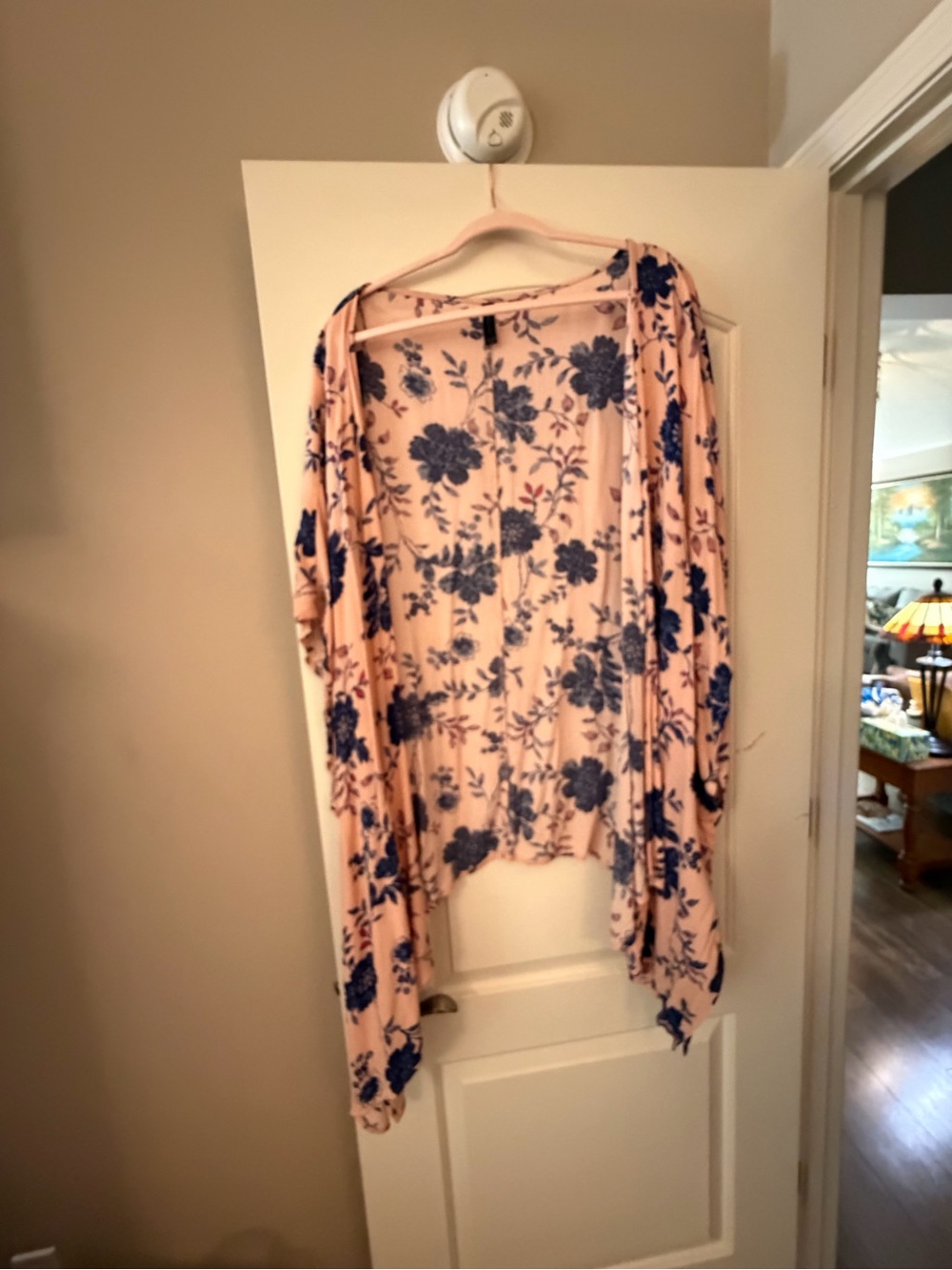 Lane Bryant Pink with Blue Floral Print Kimono